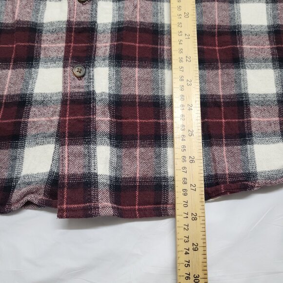 Old Navy Womens Flannel Shirt Double Brushed Large Button Up Long Sleeve Plaid - Picture 13 of 14